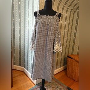 Jones New York Black and White Gingham Dress